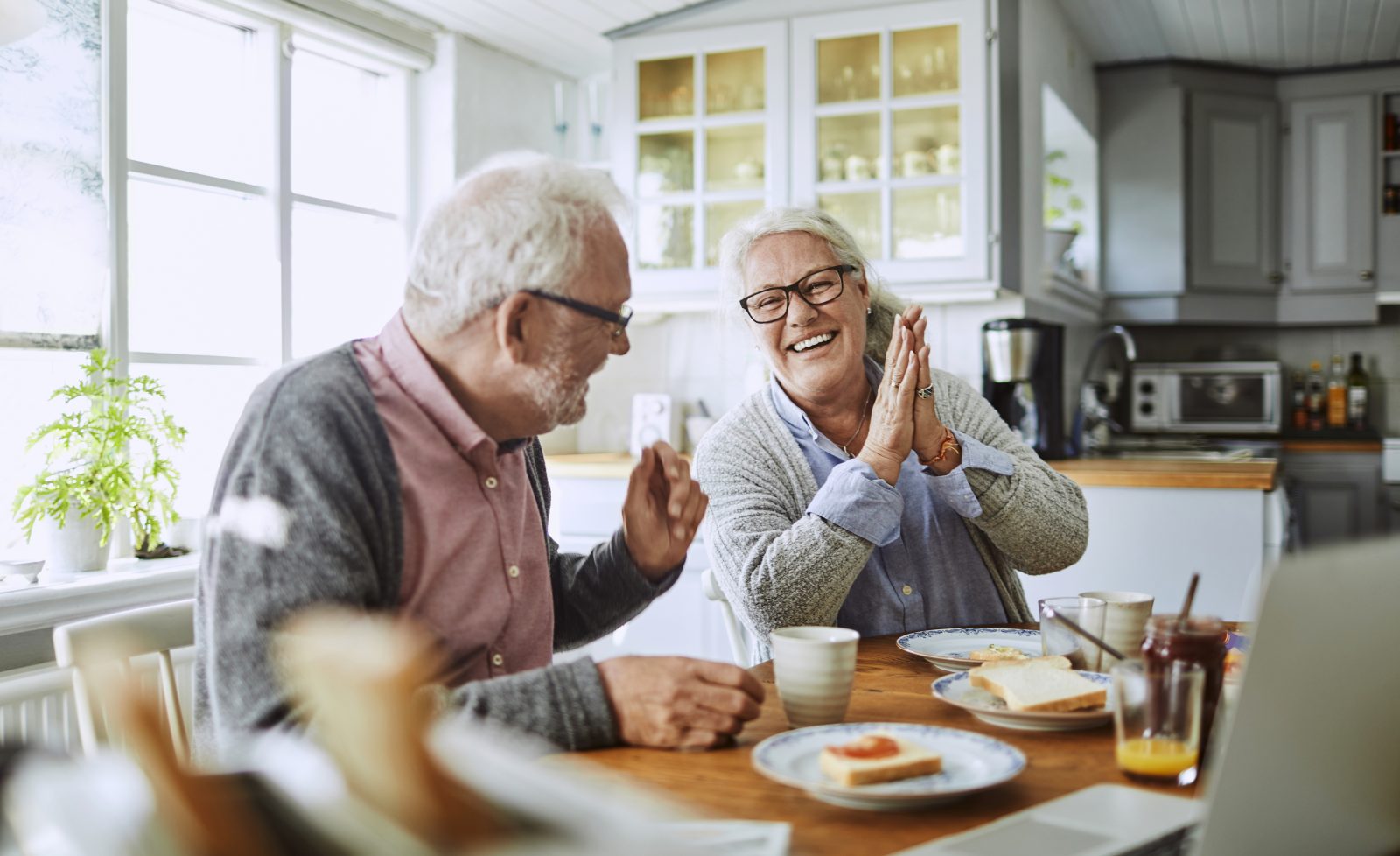 Senior couple having a look at their bills