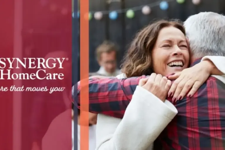 SYNERGY HomeCare client and daughter hugging.