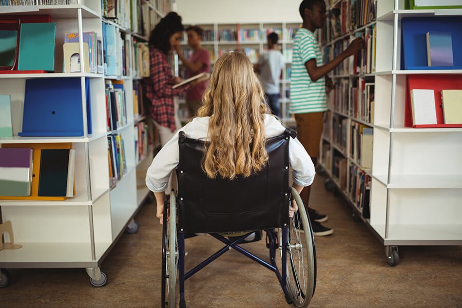 young girl in wheelchair