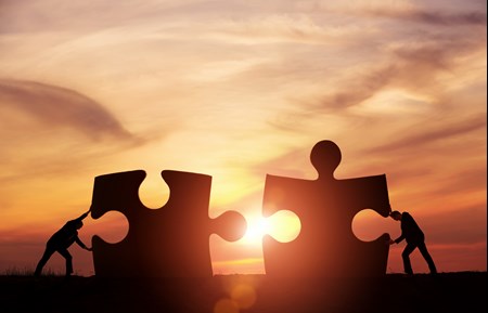 Puzzle pieces coming together