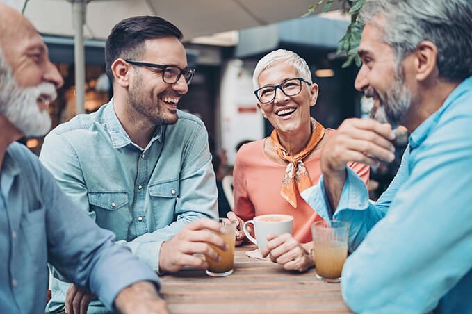 seniors having fun talking