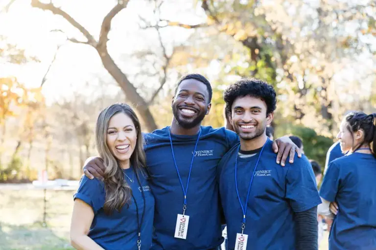 Three SYNERGY HomeCare caregivers