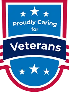 Proudly Caring for Veterans Badge