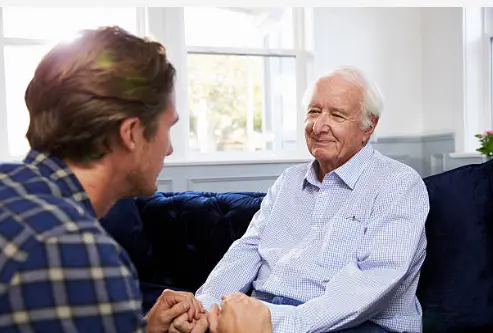 son having hard convo with pop
